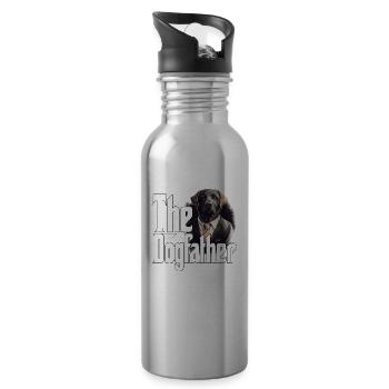 Labrador Retriever Dog Dad Dogfather Dogs Daddy Fa - Water bottle with straw - silver - Right