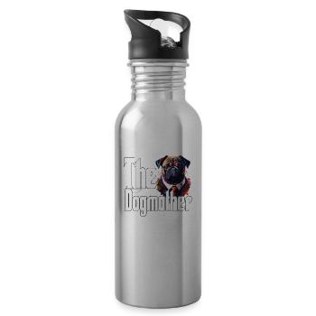 Pug Dog Mom Dogmother Dogs Mommy - Water bottle with straw - silver - Right