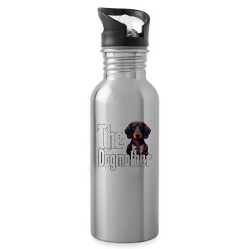 Teckel Chien Maman Chienne Chiens Maman Rottie - Gourde avec paille intégrée - argent clair - Droite
