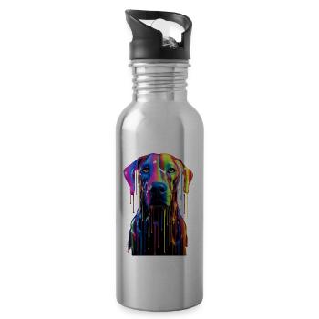 Rainbow Dog - Trinkflasche mit integriertem Trinkhalm - Lightsilver - Rechts