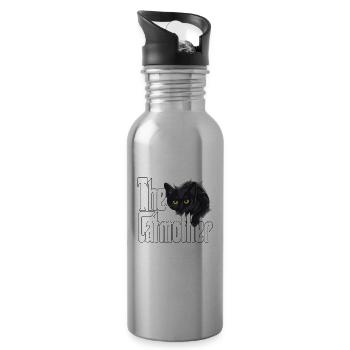 Maman chat La mère chat folle Chat Mère Kitty Maman - Gourde avec paille intégrée - argent clair - Droite