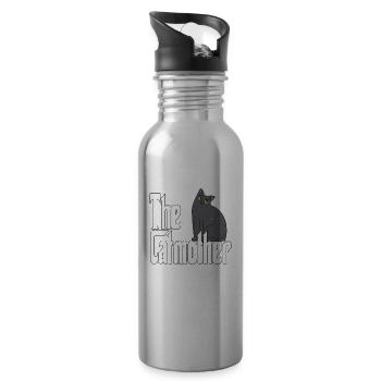 Maman chat La mère chat folle Chat Mère Kitty Maman - Gourde avec paille intégrée - argent clair - Droite