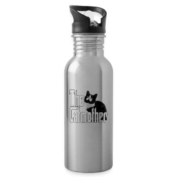 Chat Maman La Catmère Chat Folle Chat Mère Kitty Maman - Gourde avec paille intégrée - argent clair - Droite