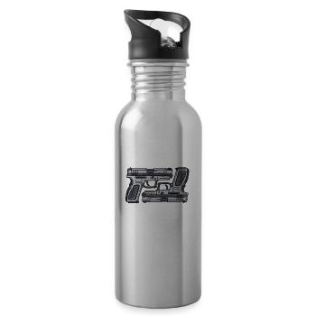 If I'm Here It Ain't A Gun Free Zone - Water bottle with straw - silver - Right