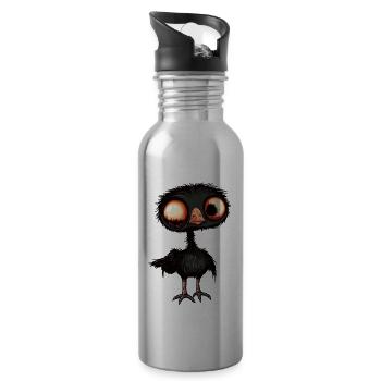 Strauß Halloween Comic Lustig - Trinkflasche mit integriertem Trinkhalm - Lightsilver - Rechts