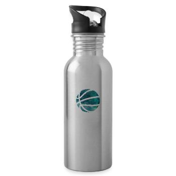 Basketball Basketballer - Water bottle with straw - silver - Right