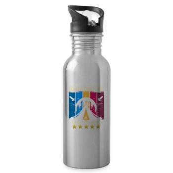 I'd rather be Glamping - Trinkflasche mit integriertem Trinkhalm - Lightsilver - Rechts