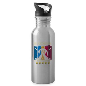 I'd rather be Glamping - Trinkflasche mit integriertem Trinkhalm - Lightsilver - Rechts