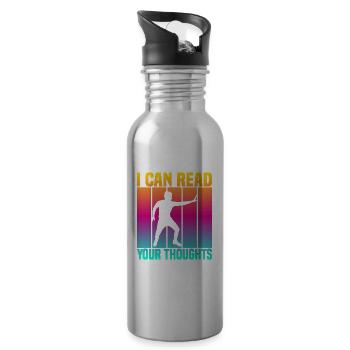 I Can Read Your Thoughts - Trinkflasche mit integriertem Trinkhalm - Lightsilver - Rechts