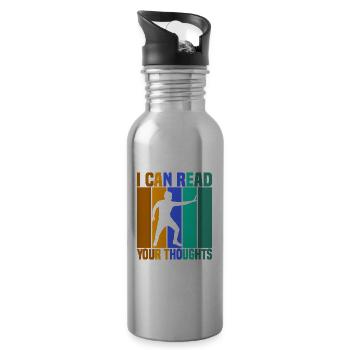I Can Read Your Thoughts - Water bottle with straw - silver - Right