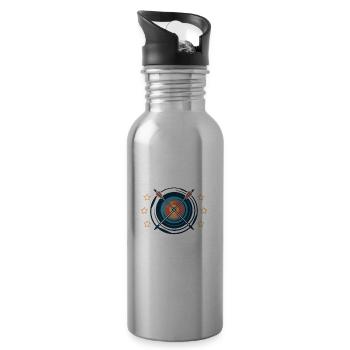 Bogenschütze Bogensport Pfeil Bogen Bogenschießen - Trinkflasche mit integriertem Trinkhalm - Lightsilver - Rechts
