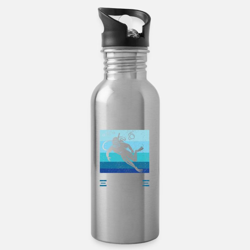 Warum abnehmen wenn du Tauchen Kannst Witz Humor - Trinkflasche mit integriertem Trinkhalm - Lightsilver