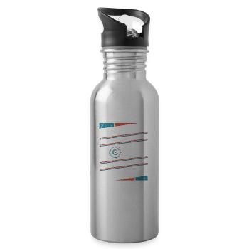 Bogenschütze Bogensport Pfeil Bogen Bogenschießen - Trinkflasche mit integriertem Trinkhalm - Lightsilver - Rechts