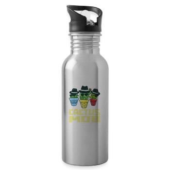 Cactus arbuste Cactus piquant jardinier de jardin - Gourde avec paille intégrée - argent clair - Droite