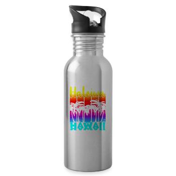 Haleiwa Hawaii - Trinkflasche mit integriertem Trinkhalm - Lightsilver - Rechts