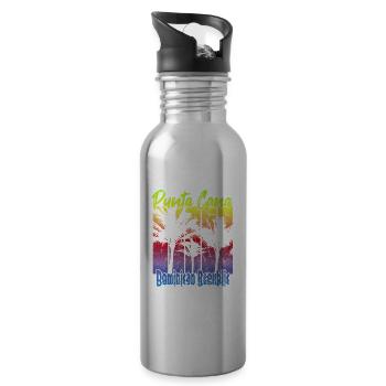 Punta Cana Dominican Republic - Water bottle with straw - silver - Right