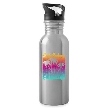 Vintage Santa Barbara Sonnenuntergang - Trinkflasche mit integriertem Trinkhalm - Lightsilver - Rechts