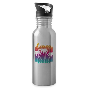 Lima Peru - Trinkflasche mit integriertem Trinkhalm - Lightsilver - Rechts