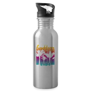 Guardalavaca Cuba - Water bottle with straw - silver - Right