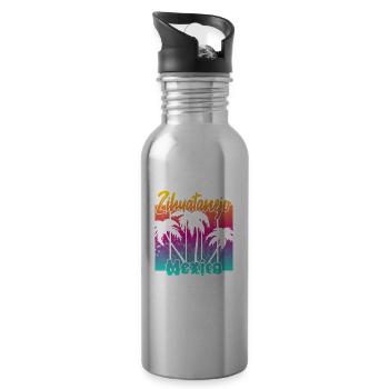 Zihuatanejo Mexico - Trinkflasche mit integriertem Trinkhalm - Lightsilver - Rechts