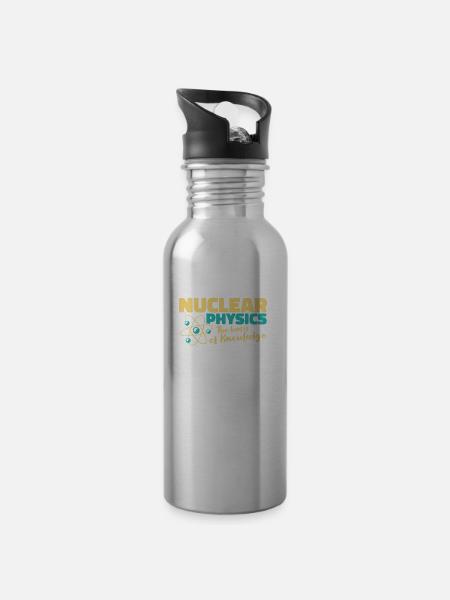 Physik Physiker - Trinkflasche mit integriertem Trinkhalm - Lightsilver