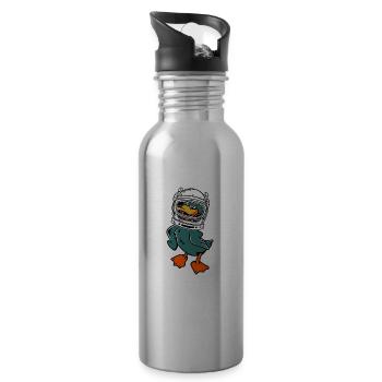 Canard - Gourde avec paille intégrée - argent clair - Droite