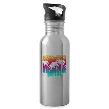 Winnifred Beach Jamaica - Trinkflasche mit integriertem Trinkhalm - Lightsilver - Rechts
