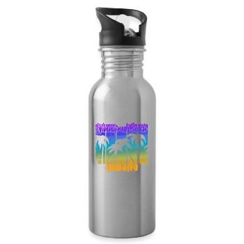 Winnifred Beach Jamaica - Water bottle with straw - silver - Right