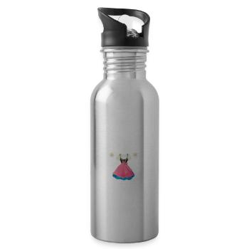 Dirndl Ersatz - Trinkflasche mit integriertem Trinkhalm - Lightsilver - Rechts