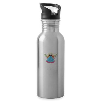 Dirndl Ersatz - Trinkflasche mit integriertem Trinkhalm - Lightsilver - Rechts