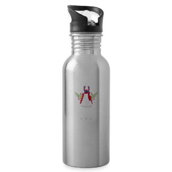 Dirndl Ersatz - Trinkflasche mit integriertem Trinkhalm - Lightsilver - Rechts