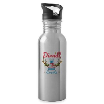 Dirndl Ersatz - Trinkflasche mit integriertem Trinkhalm - Lightsilver - Rechts