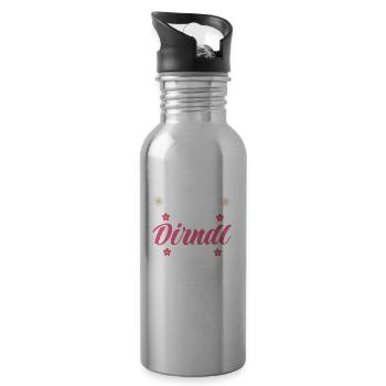 In Mei Dirndl Kumm I Nimma Nei | - Trinkflasche mit integriertem Trinkhalm - Lightsilver - Rechts