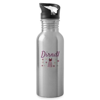In Mei Dirndl Kumm I Nimma Nei | - Trinkflasche mit integriertem Trinkhalm - Lightsilver - Rechts