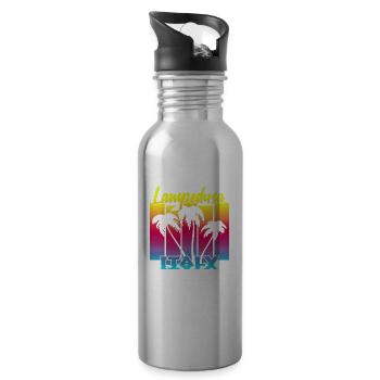 Lampedusa Italy - Trinkflasche mit integriertem Trinkhalm - Lightsilver - Rechts