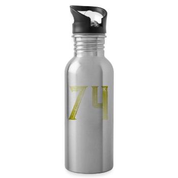 74 number symbol - Water bottle with straw - silver - Right