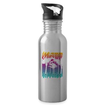 Mirissa Sri Lanka - Trinkflasche mit integriertem Trinkhalm - Lightsilver - Rechts