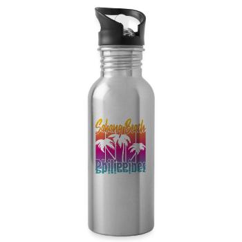 Vintage Sabang Beach Philippines - Trinkflasche mit integriertem Trinkhalm - Lightsilver - Rechts