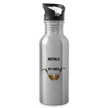 Geschenk zur Rente Rentnerin Saxophonist Saxophon - Trinkflasche mit integriertem Trinkhalm - Lightsilver - Rechts