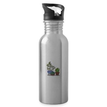 Garden Funny Gift Garden Plant Gardener - Water bottle with straw - silver - Right