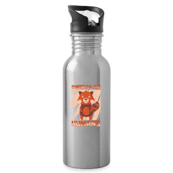 Roter Panda - Trinkflasche mit integriertem Trinkhalm - Lightsilver - Rechts