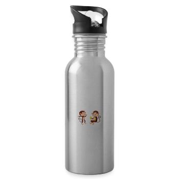 Amoureux des singes Zoo Animal Drôle de cadeau Singe - Gourde avec paille intégrée - argent clair - Droite