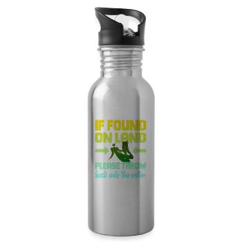 Fun Diver Diving Snorkeling - Water bottle with straw - silver - Right