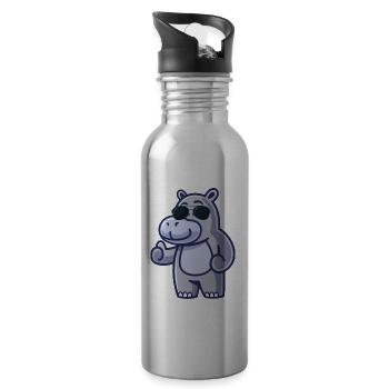 Lunettes de soleil fraîches Hippo Animal Gift Hippo - Gourde avec paille intégrée - argent clair - Droite