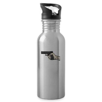 Gun rights - Water bottle with straw - silver - Right