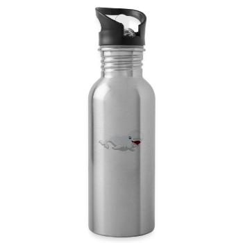 Beluga Wal Kostüm Ozean Tier Geschenk Beluga - Trinkflasche mit integriertem Trinkhalm - Lightsilver - Rechts