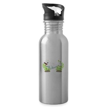 Beluga Wal Meerestier Lustiges Geschenk Beluga - Trinkflasche mit integriertem Trinkhalm - Lightsilver - Rechts