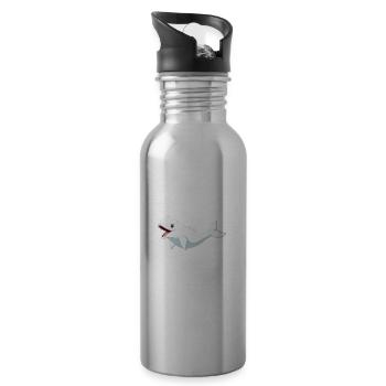 Ozean Tier Mädchen Frauen Geschenk Beluga Wal - Trinkflasche mit integriertem Trinkhalm - Lightsilver - Rechts