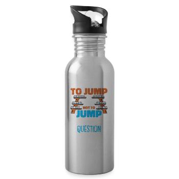 Turmspringen Turmspringer Humor - Trinkflasche mit integriertem Trinkhalm - Lightsilver - Rechts