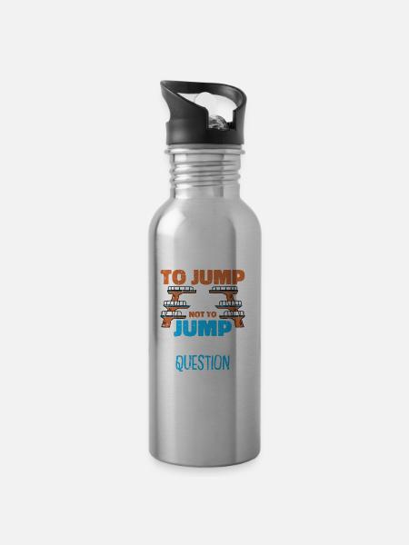 Diving Diver Humor - Water bottle with straw - silver
